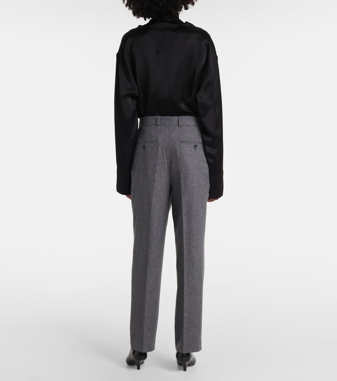 Low-rise wool-blend flannel straight pants | Toteme