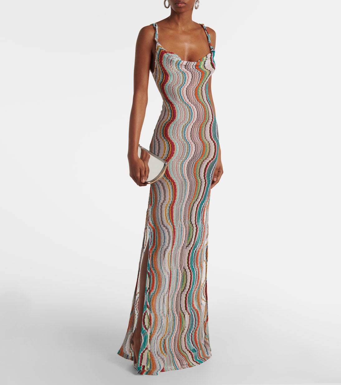 Wave open-back lamé maxi dress | Missoni