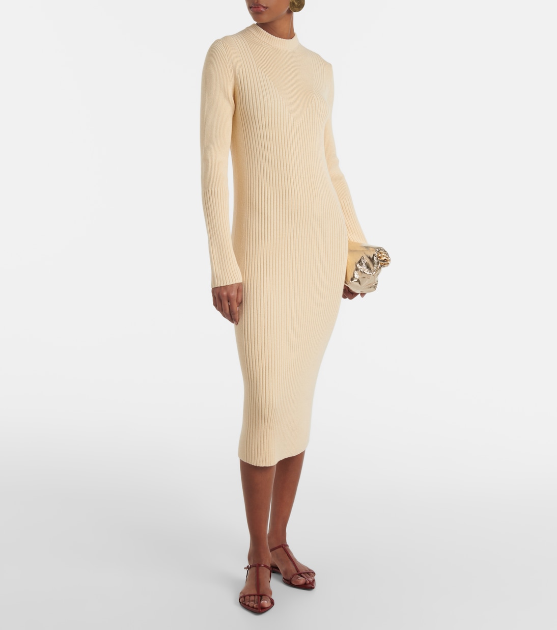 Abito midi in cotone e lana | Jil Sander