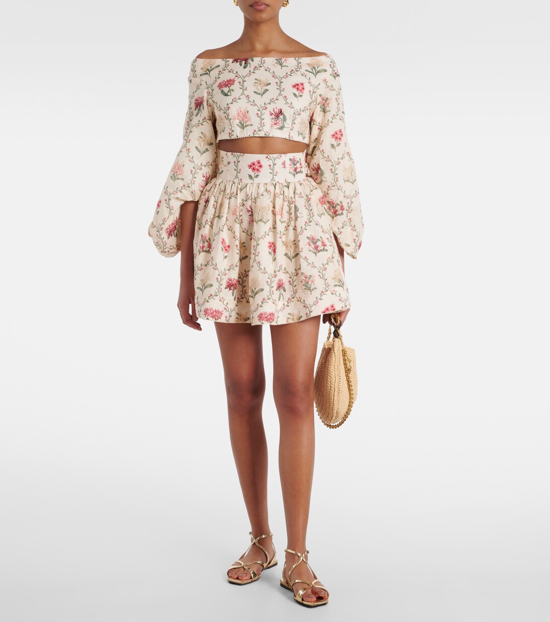 Bedruckter Minirock aus Leinen | Agua by Agua Bendita