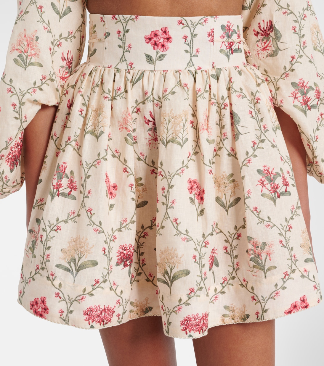 Bedruckter Minirock aus Leinen | Agua by Agua Bendita