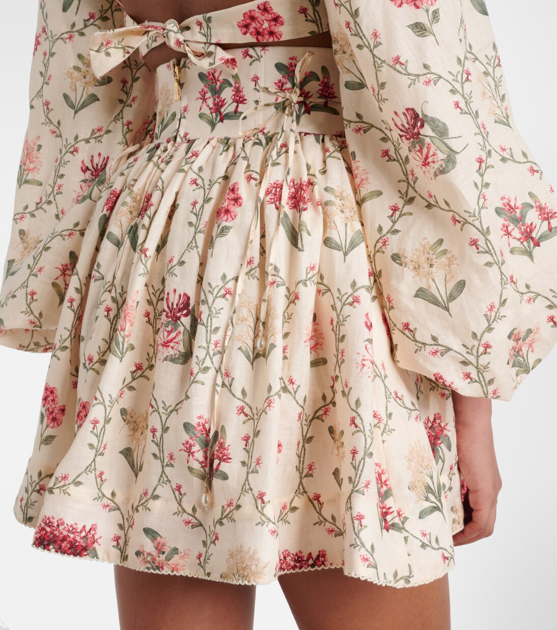 Bedruckter Minirock aus Leinen | Agua by Agua Bendita