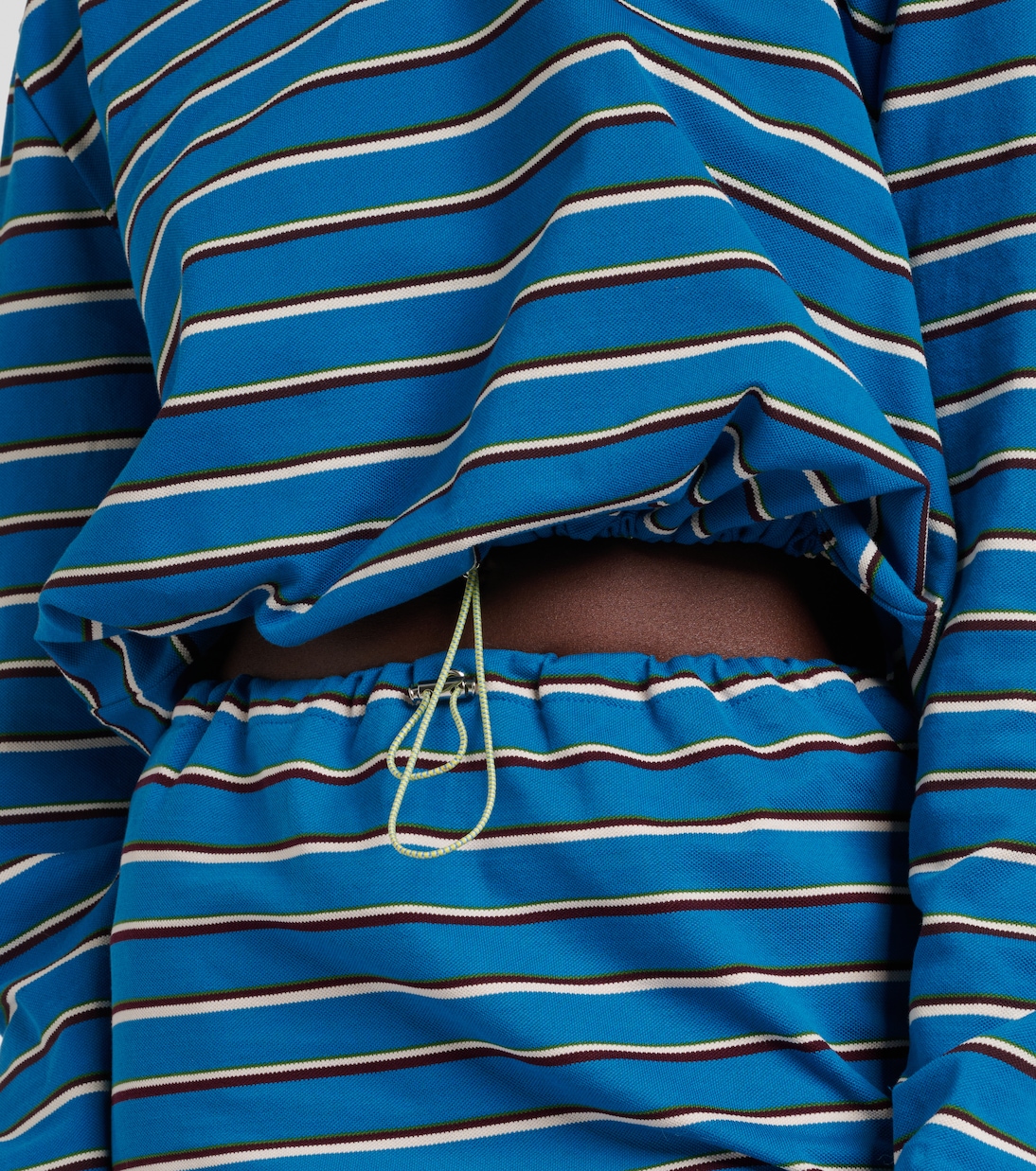 Polo rayé en coton à logo | Prada