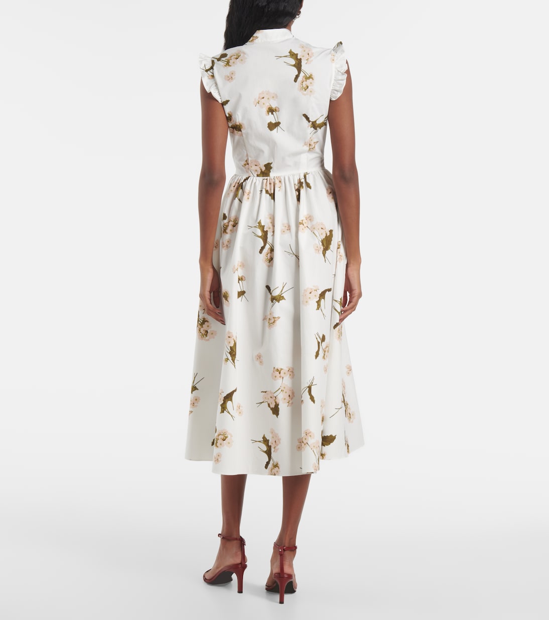 Bedrucktes Midikleid aus Baumwollpopeline | Erdem