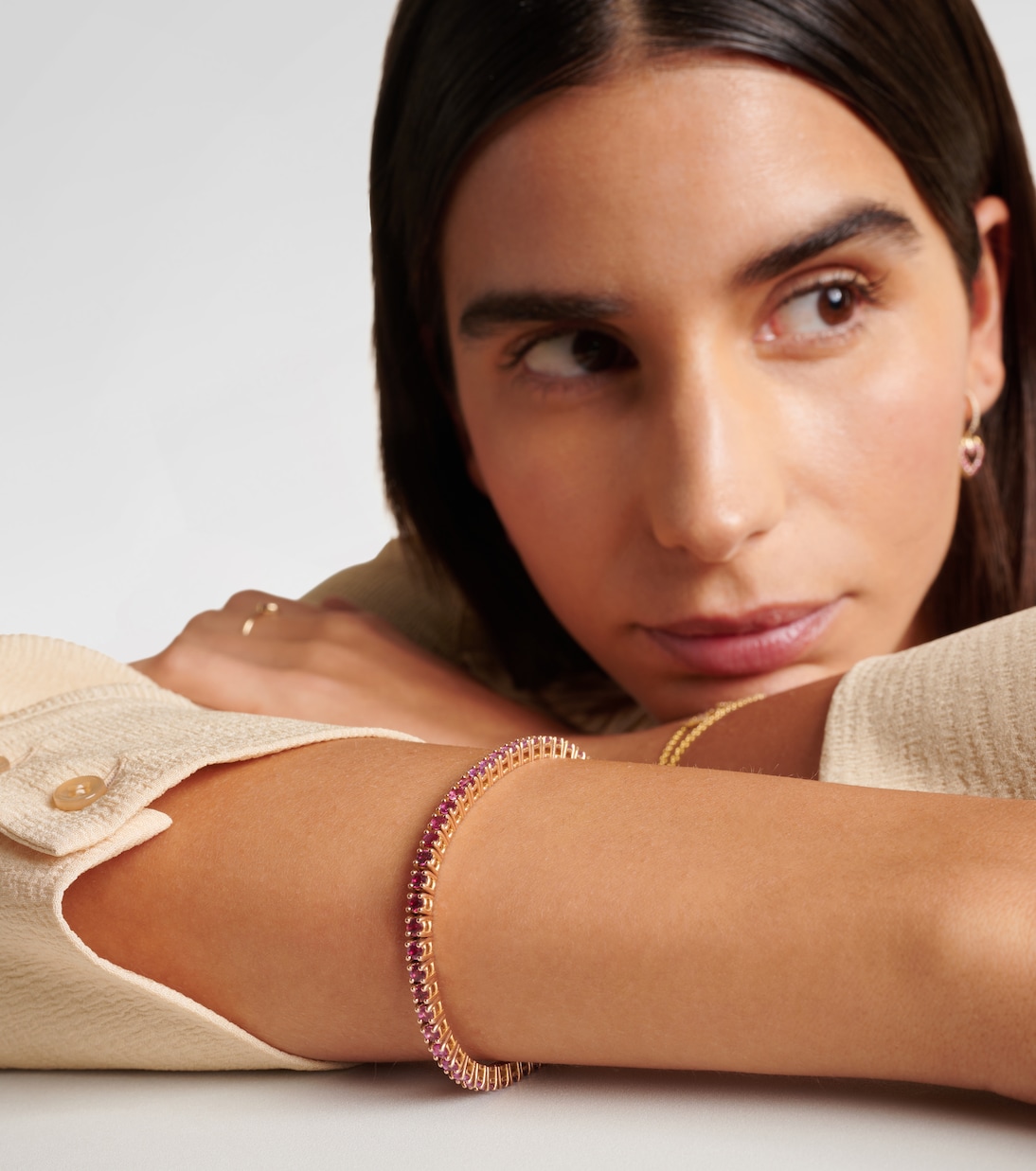 Bracelet en or rose 14 ct et saphirs | Roxanne First