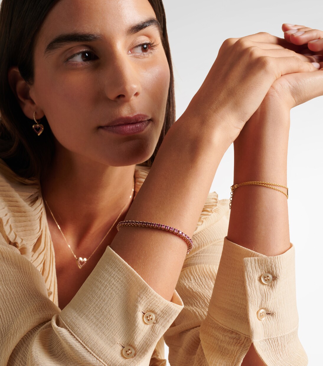 Bracelet en or rose 14 ct et saphirs | Roxanne First