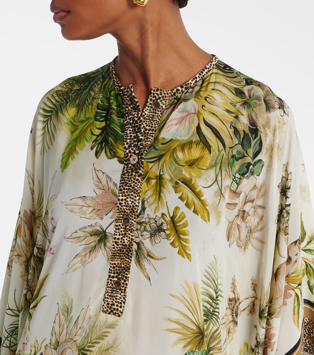 Caftano Savannah in chiffon con stampa | Elie Saab