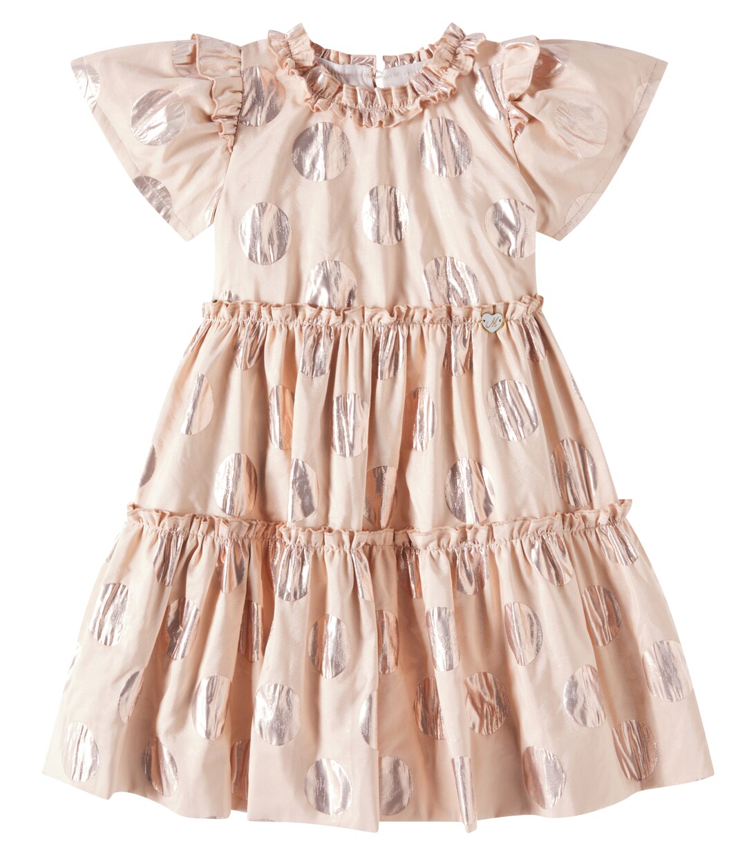Ruffled polka-dot taffeta dress | Monnalisa
