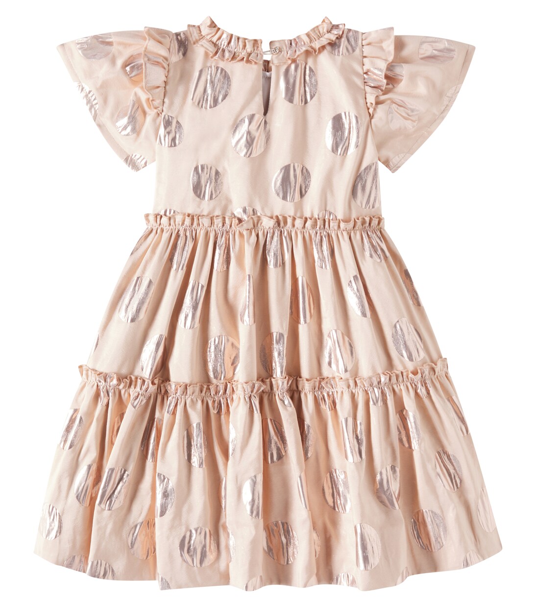 Ruffled polka-dot taffeta dress | Monnalisa