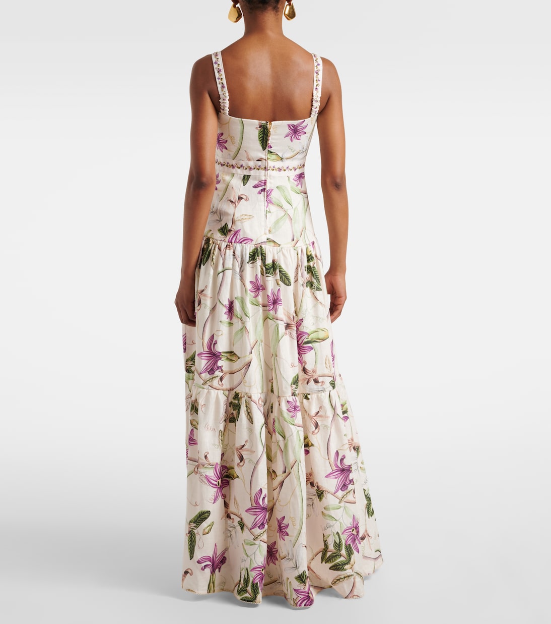 Robe longue Lime imprimée en coton | Agua by Agua Bendita