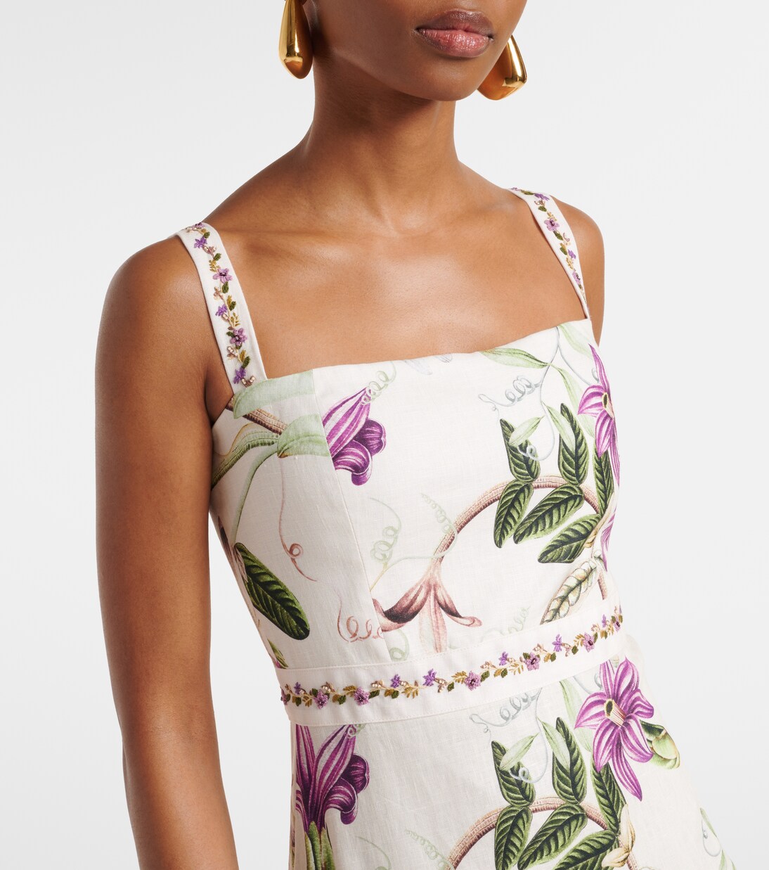 Robe longue Lime imprimée en coton | Agua by Agua Bendita