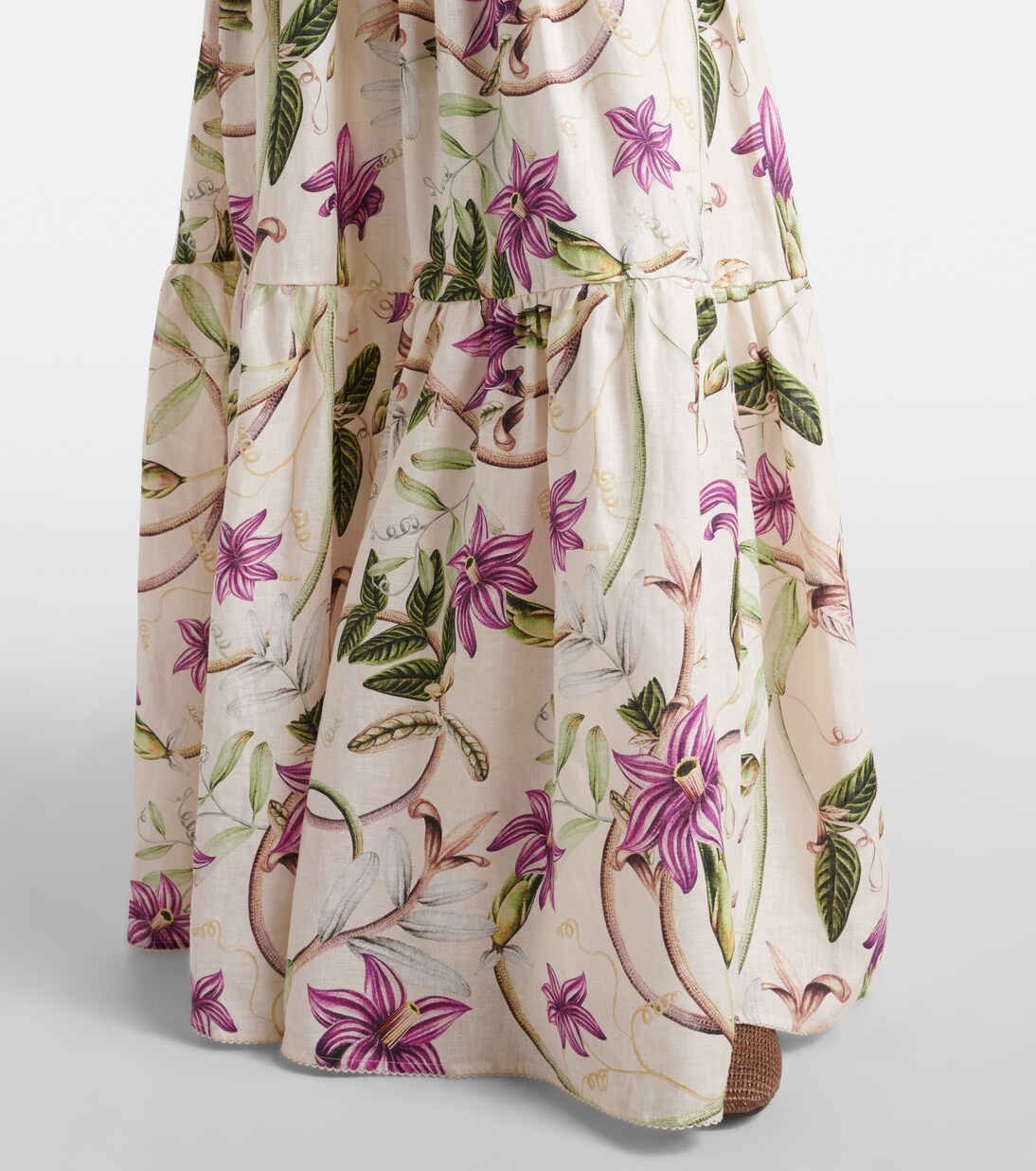 Robe longue Lime imprimée en coton | Agua by Agua Bendita