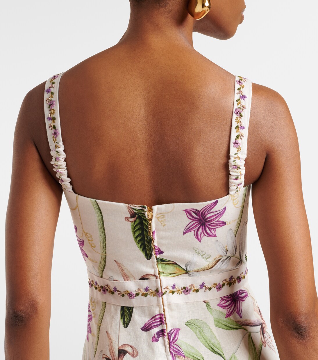 Robe longue Lime imprimée en coton | Agua by Agua Bendita