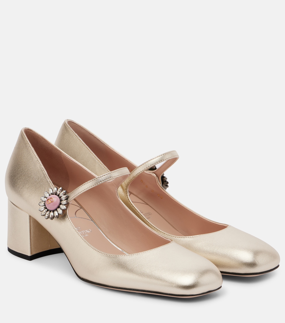 Daisy Jewel 55 leather Mary Jane pumps | Valentino Garavani