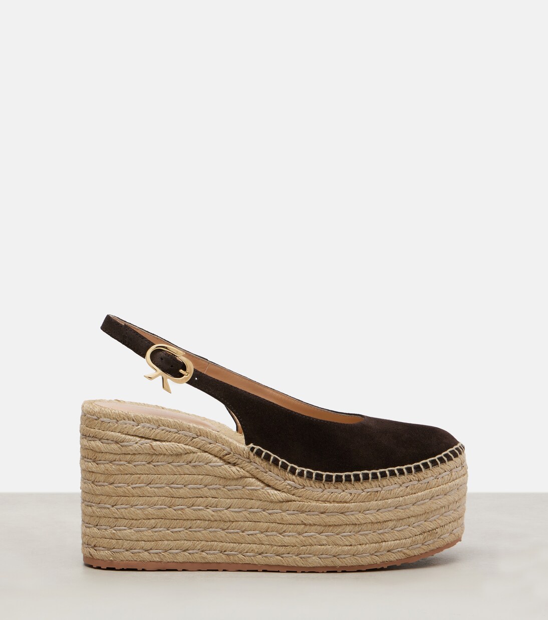 Espadrille-Wedges aus Veloursleder | Gianvito Rossi