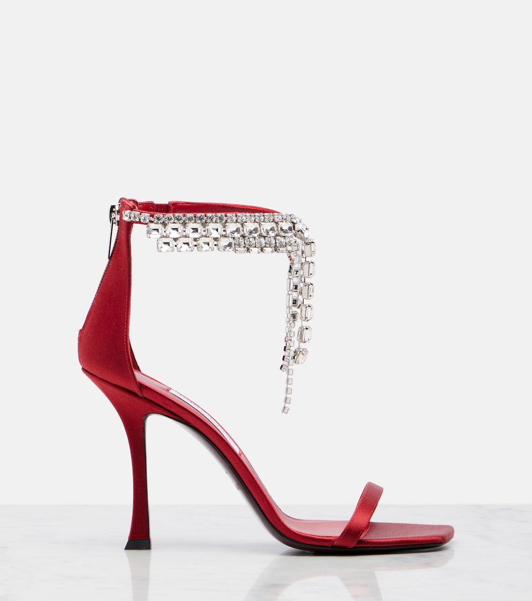 Verity 100 embellished satin sandals | Jimmy Choo