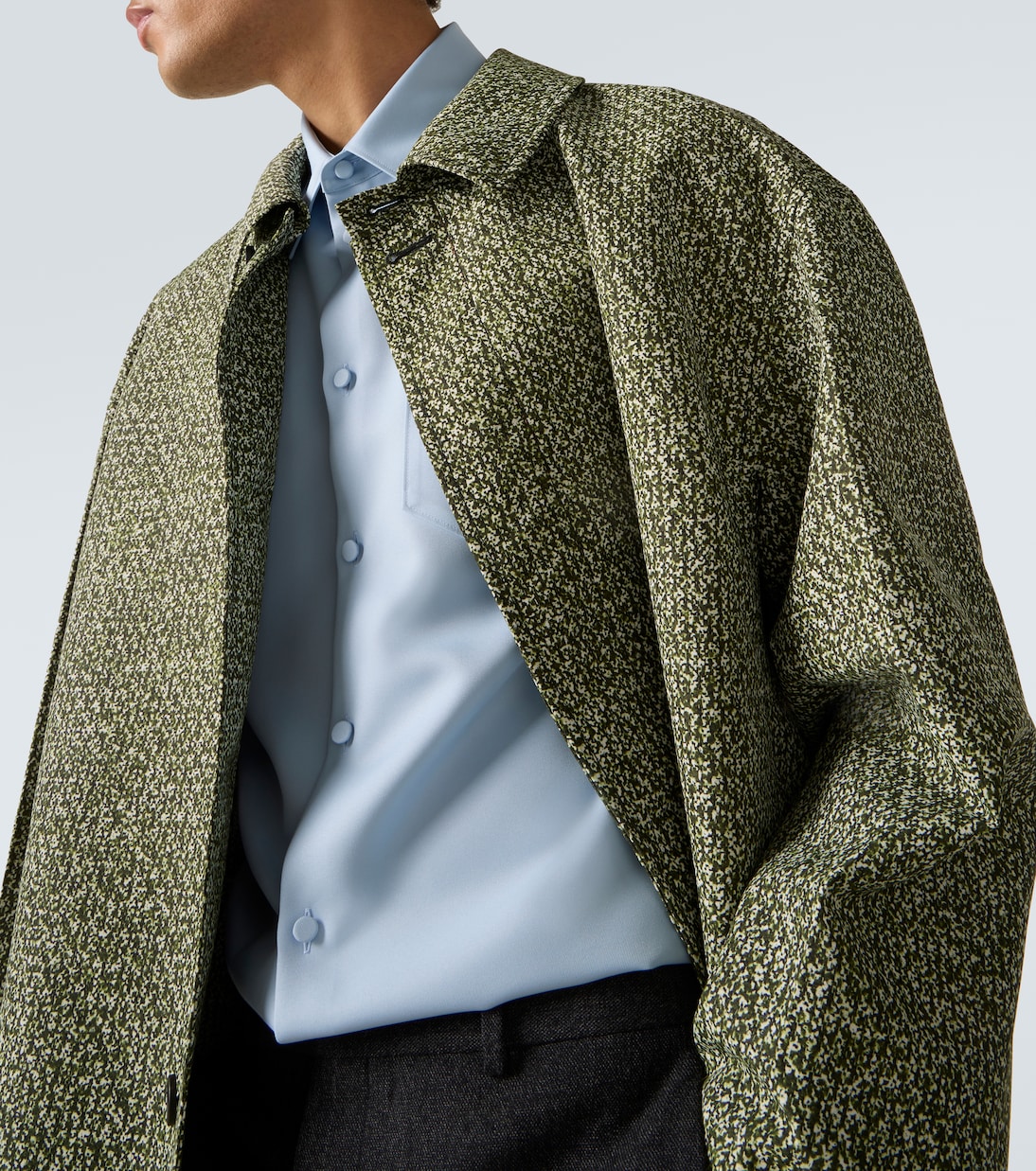 Soprabito in popeline con stampa | Gucci