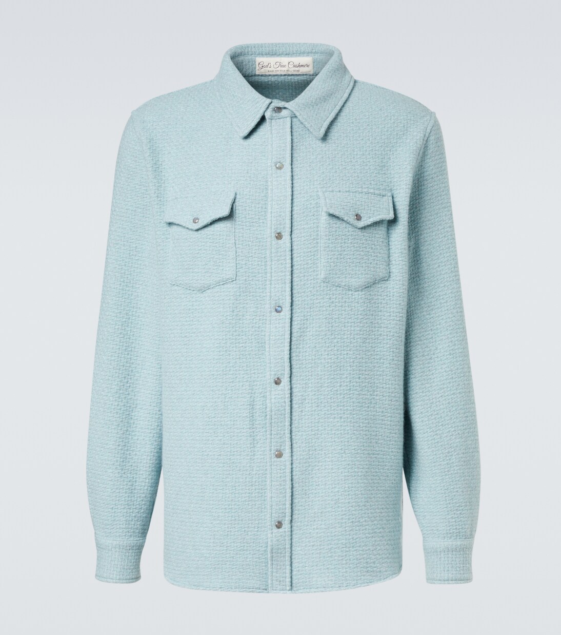 Labradorite waffle-knit cashmere shirt | God's True Cashmere