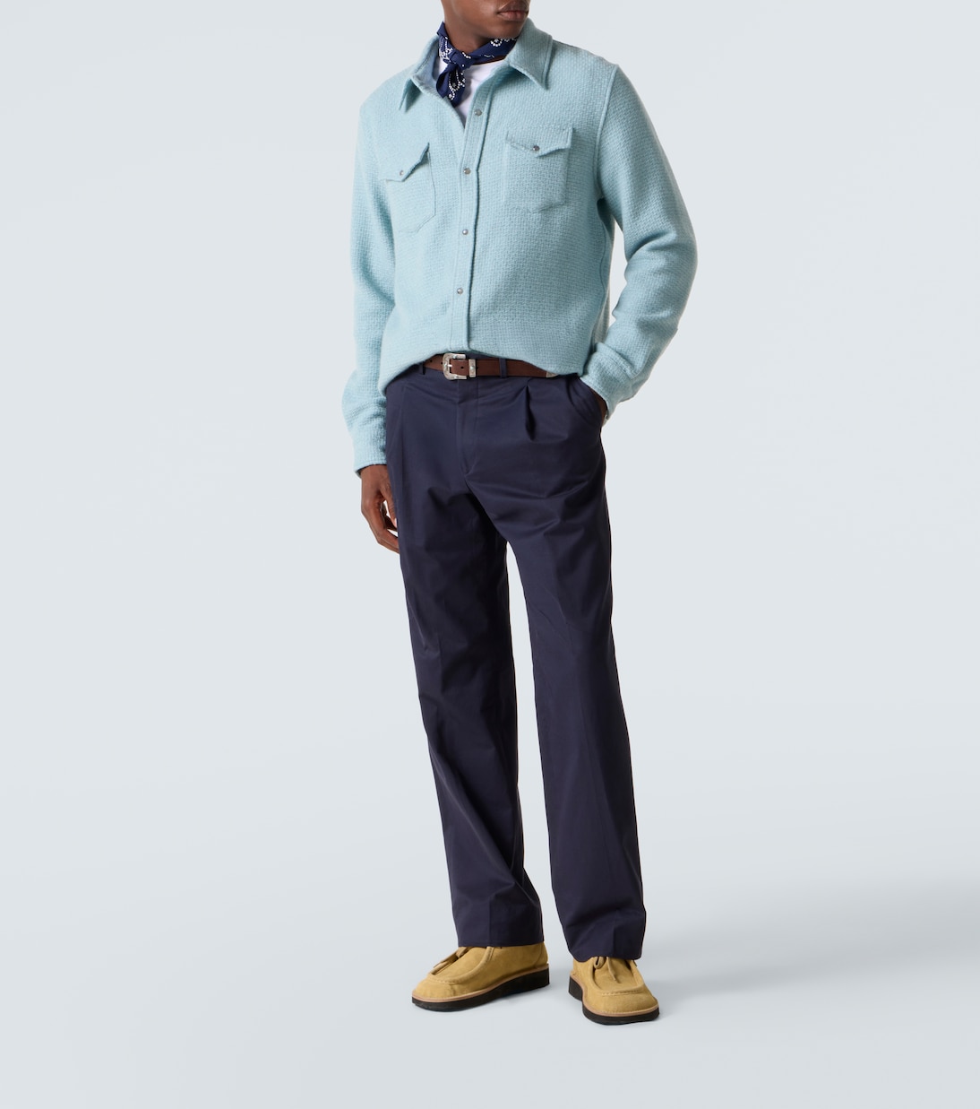 Labradorite waffle-knit cashmere shirt | God's True Cashmere