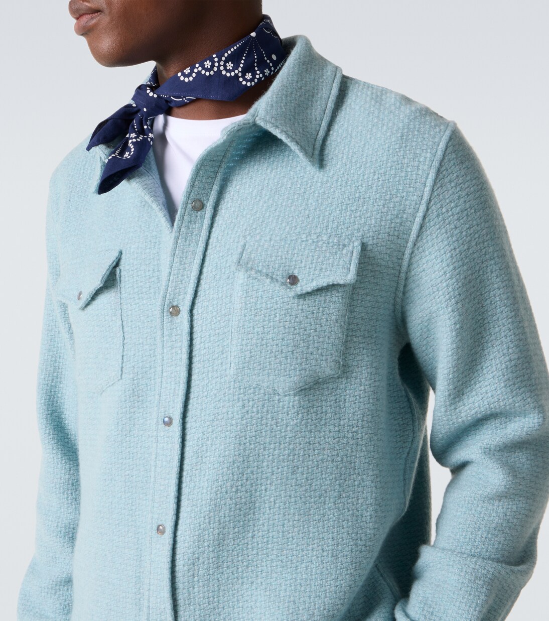 Labradorite waffle-knit cashmere shirt | God's True Cashmere