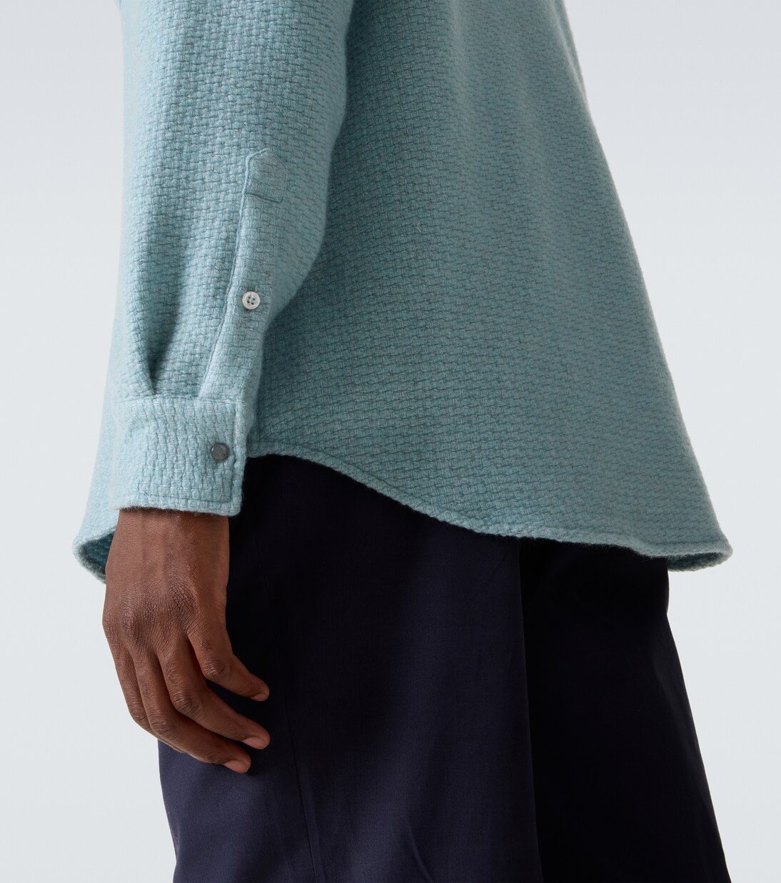 Labradorite waffle-knit cashmere shirt | God's True Cashmere