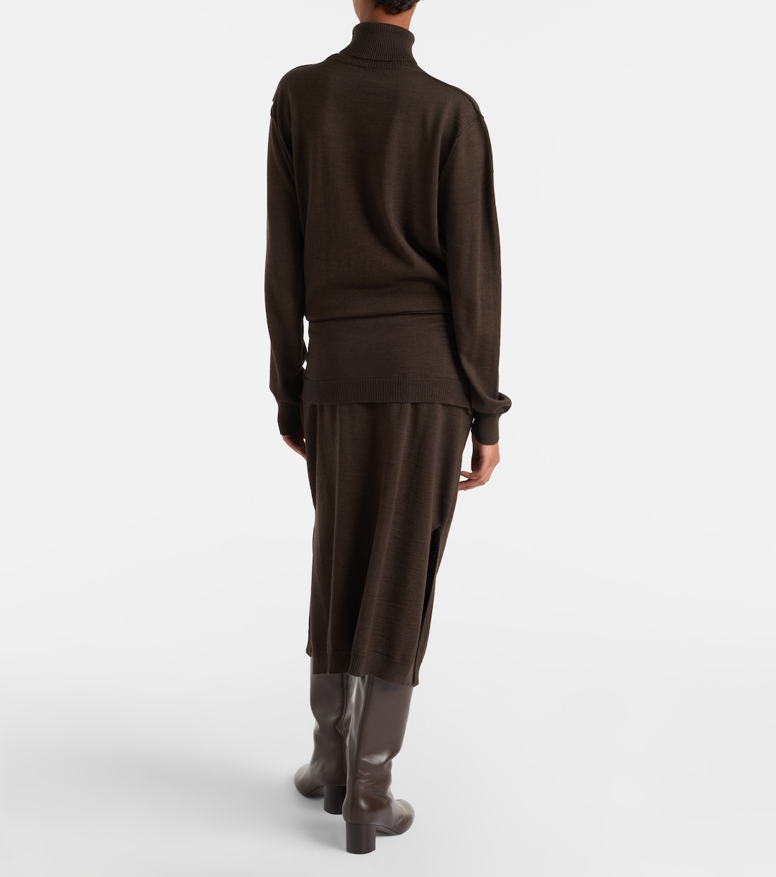 Turtleneck wool-blend midi dress | Lemaire