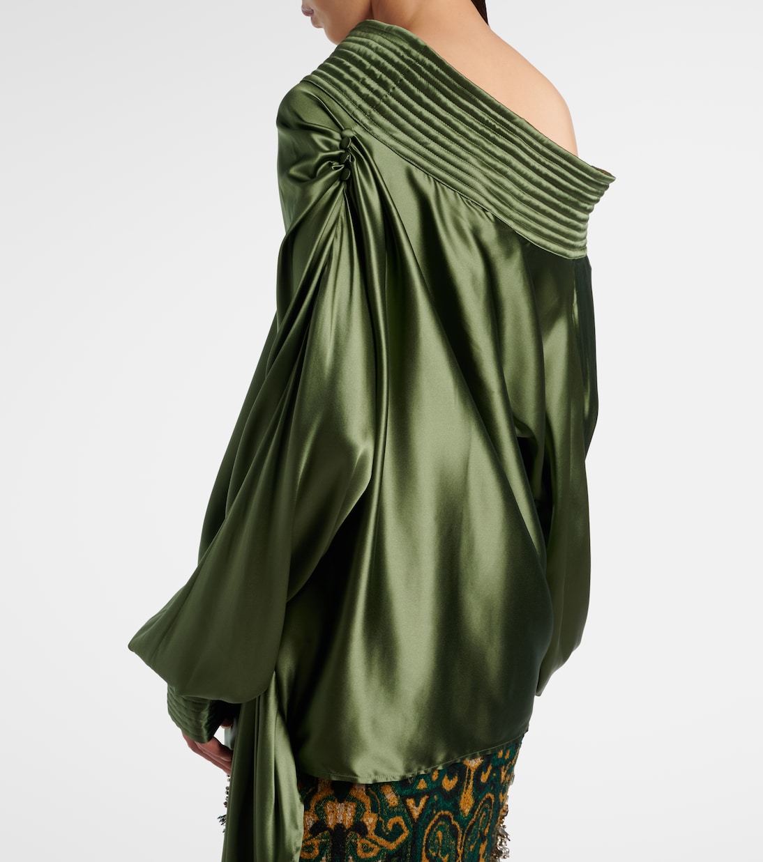 Top asimétrico de satén en mezcla de seda | Dries Van Noten