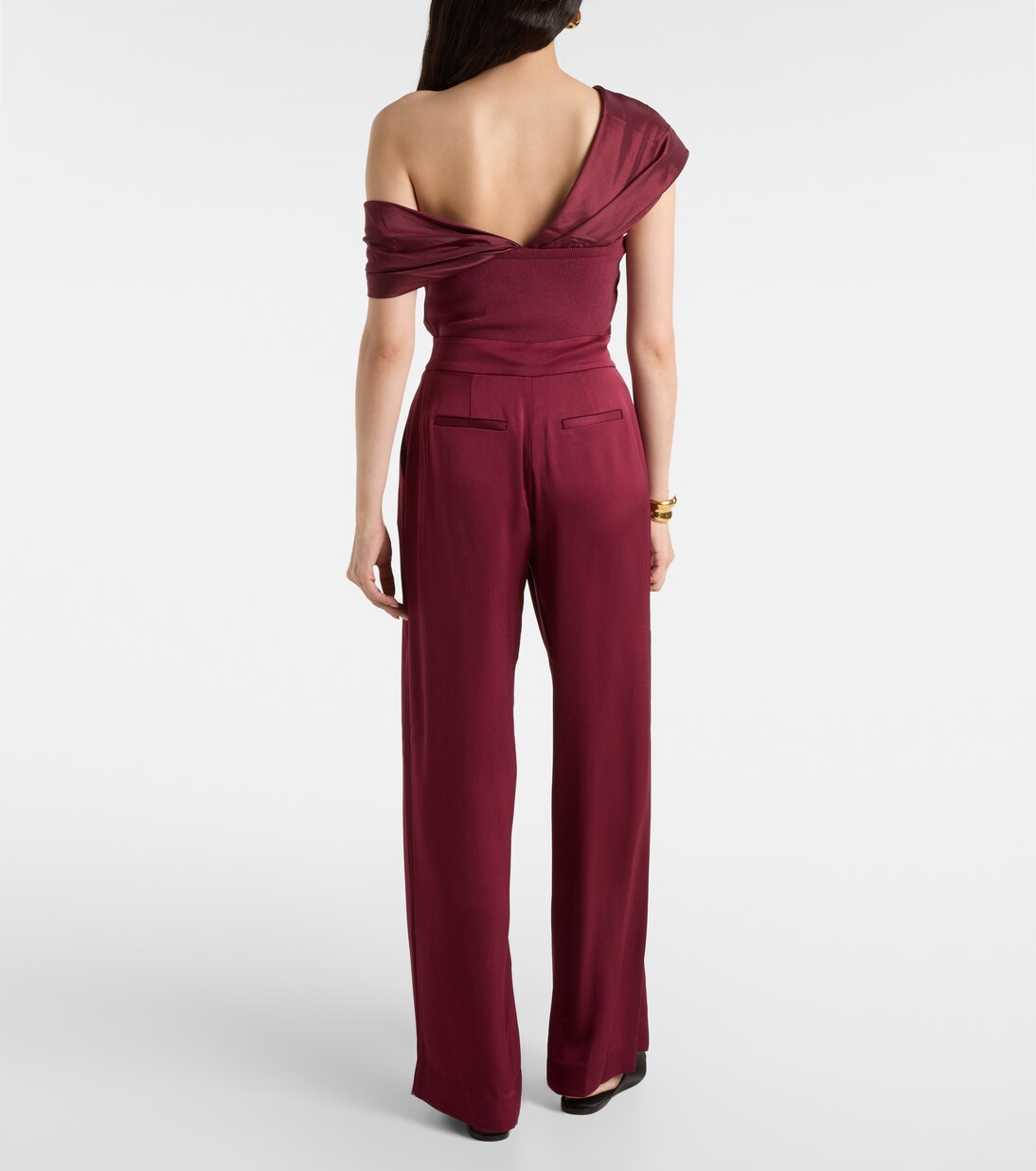 Weite High-Rise-Hose Kyra aus Satin | Simkhai