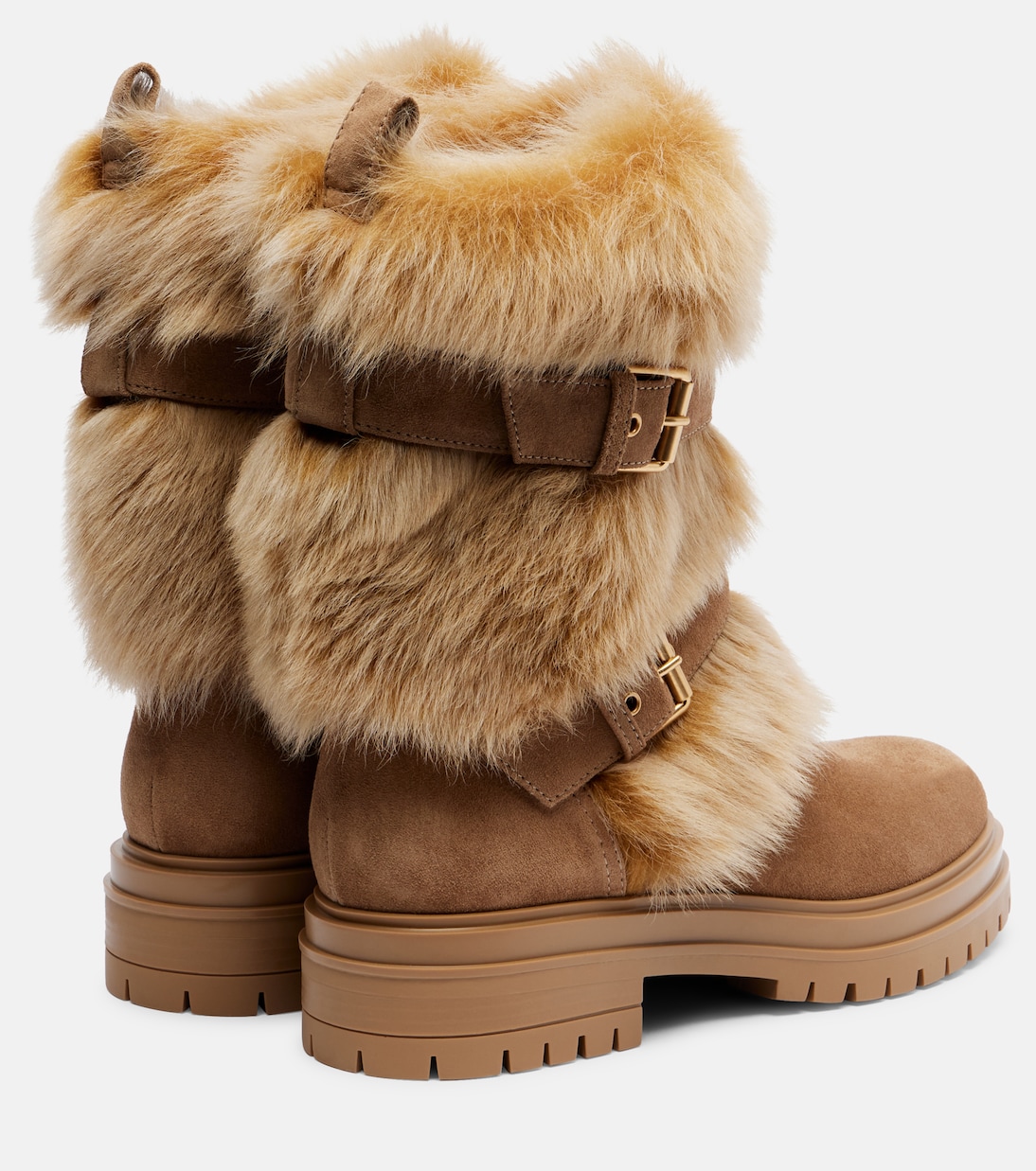 Bottes Maverick en daim et shearling | Gianvito Rossi