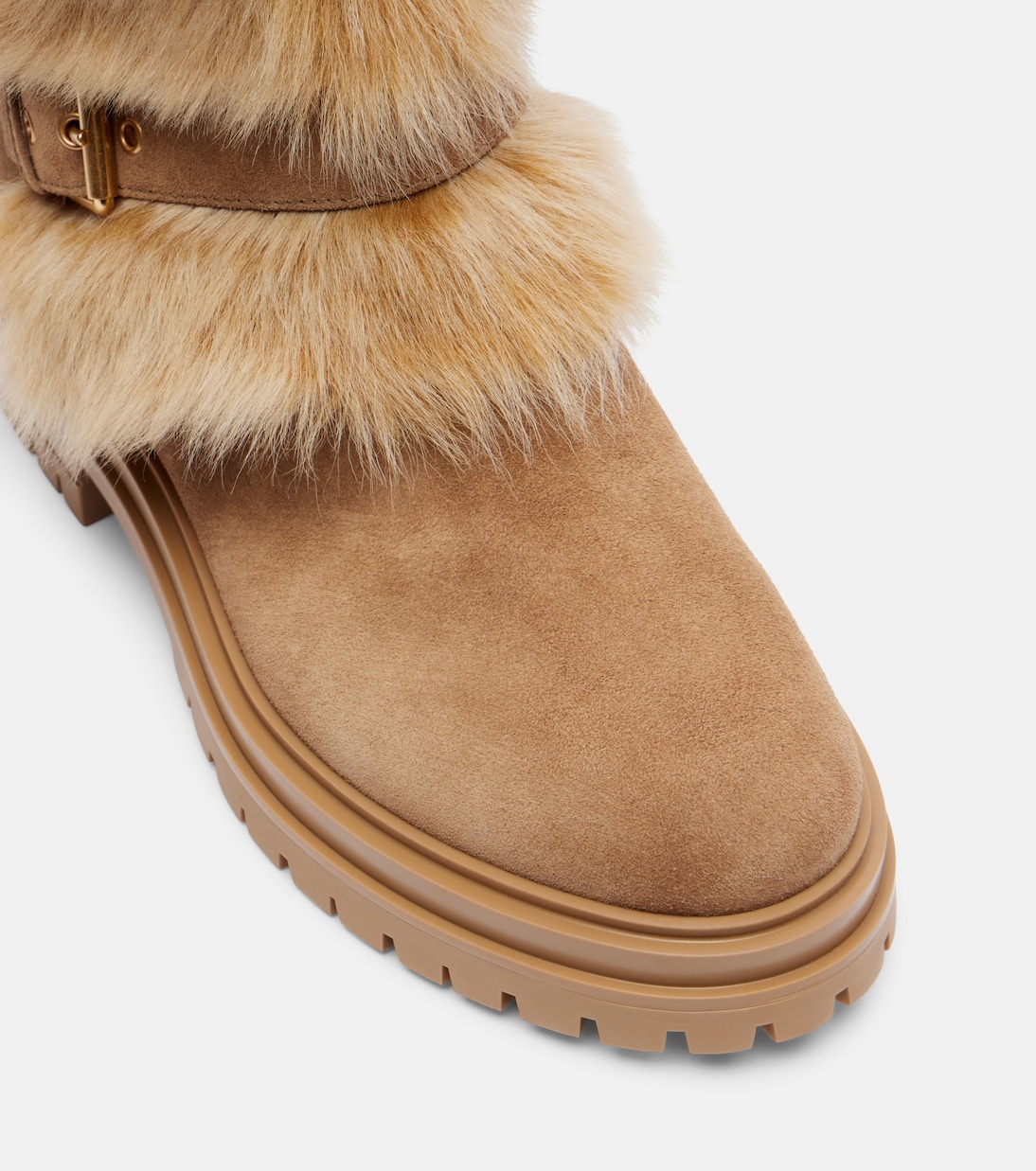 Bottes Maverick en daim et shearling | Gianvito Rossi