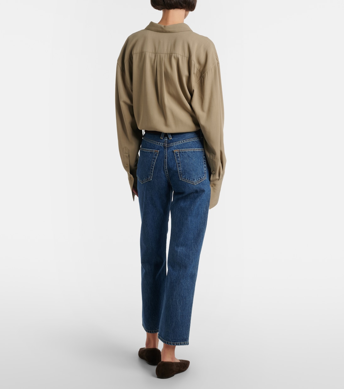 London cropped high-rise straight jeans | Slvrlake