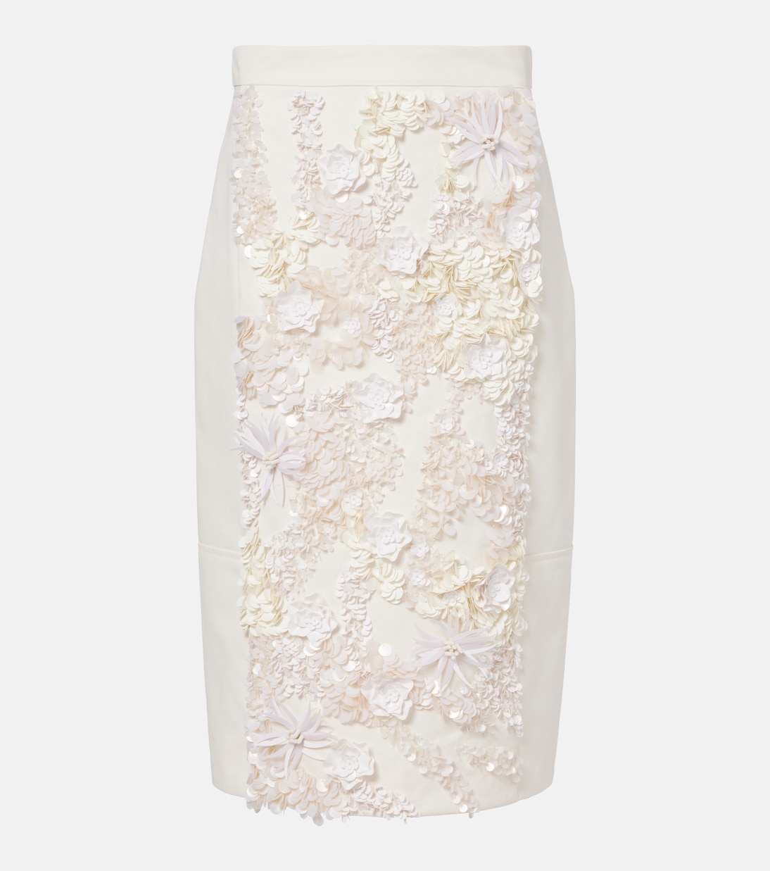 Embellished cotton drill midi skirt | Plan C