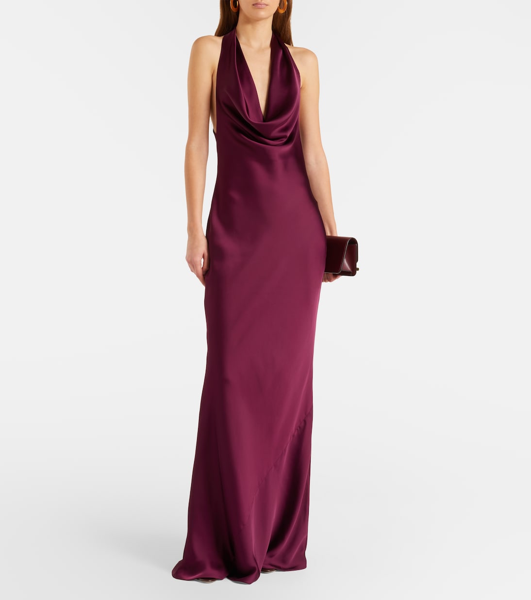 Draped satin gown | Norma Kamali