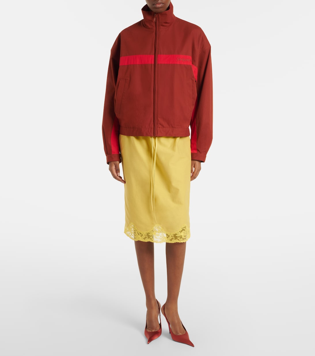 Chaqueta de lona de algodón con logo | Saint Laurent