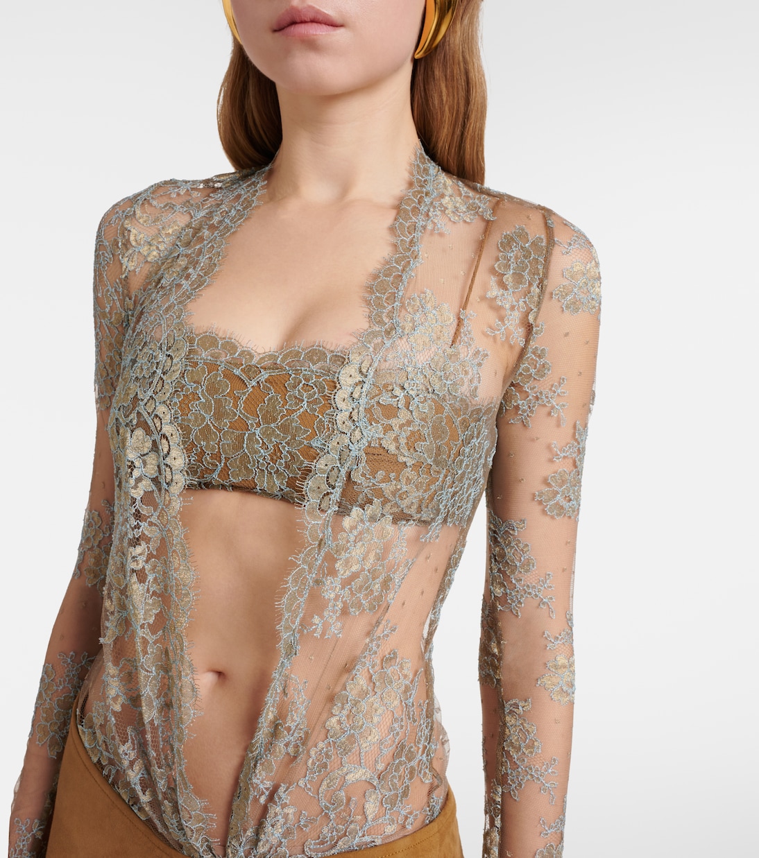 Sèpienne lace and suede gown | Christopher Esber