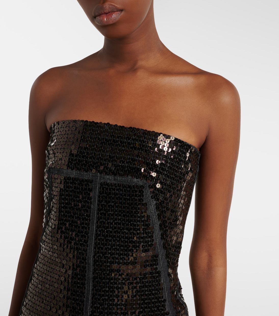 Sequined denim bustier top | Rick Owens
