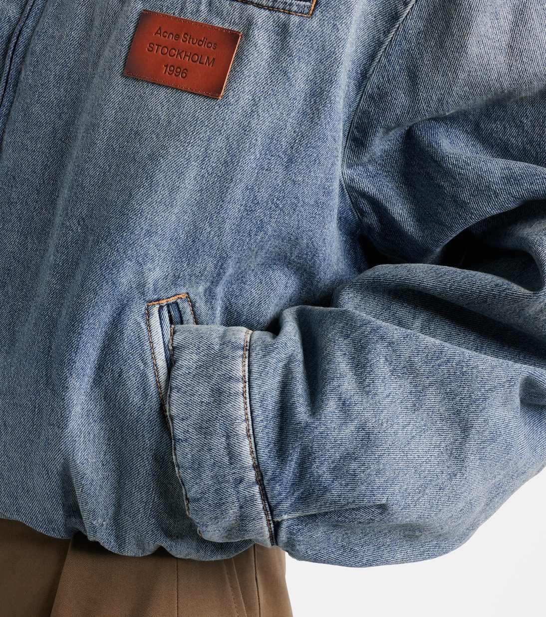 Okra suede-trimmed denim blouson jacket | Acne Studios