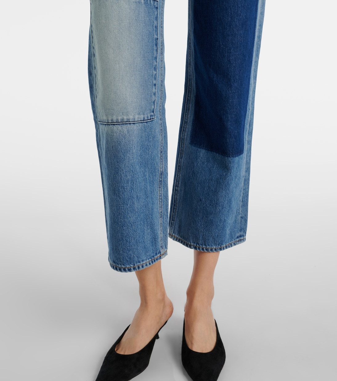 Jeans rectos con patchwork | Veronica Beard