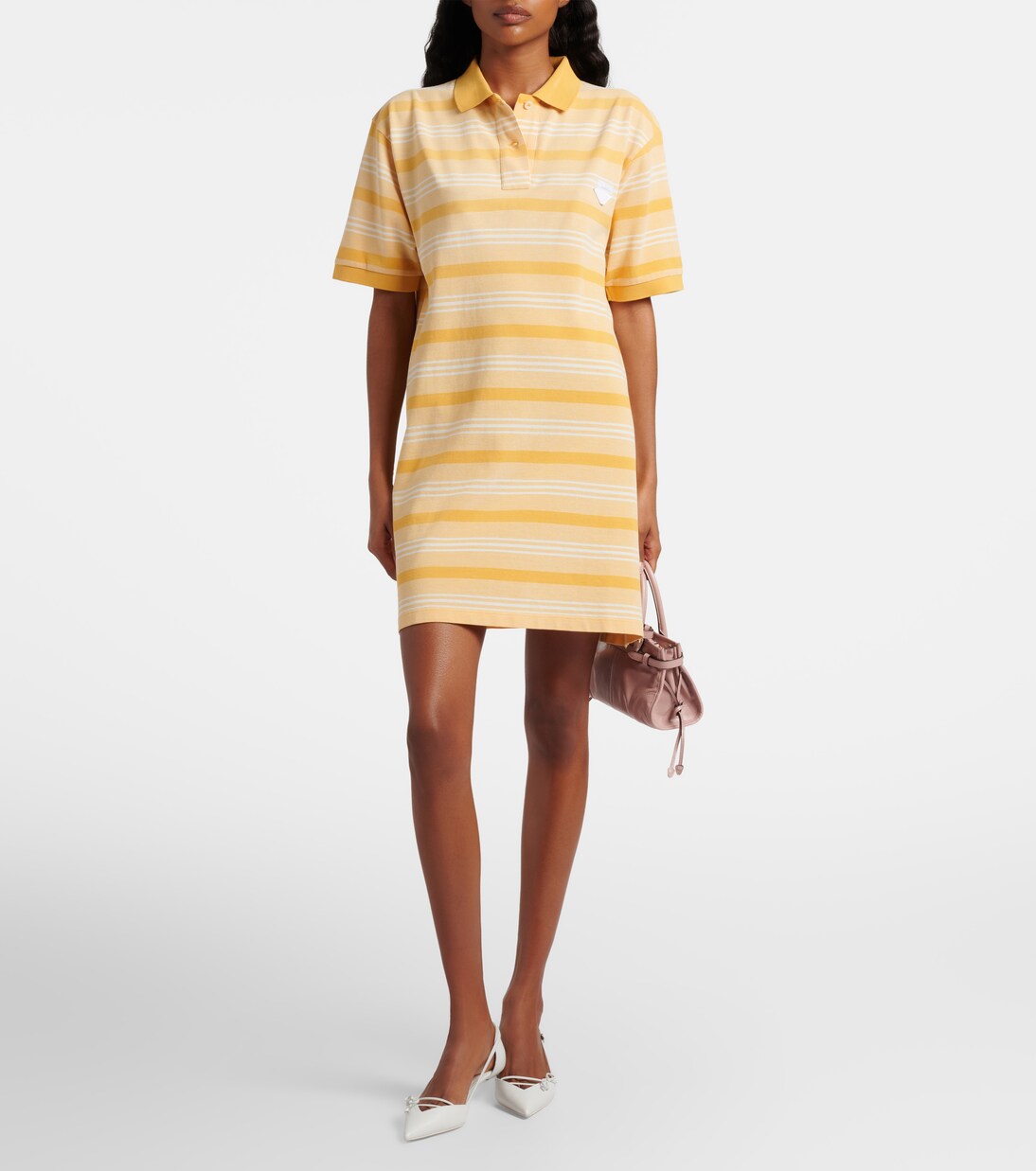 Striped cotton piqué minidress  | Prada