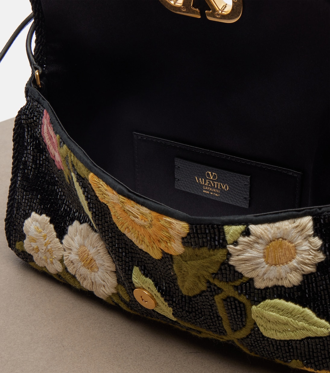 Borsa a spalla DeVain con ricamo e perline | Valentino Garavani