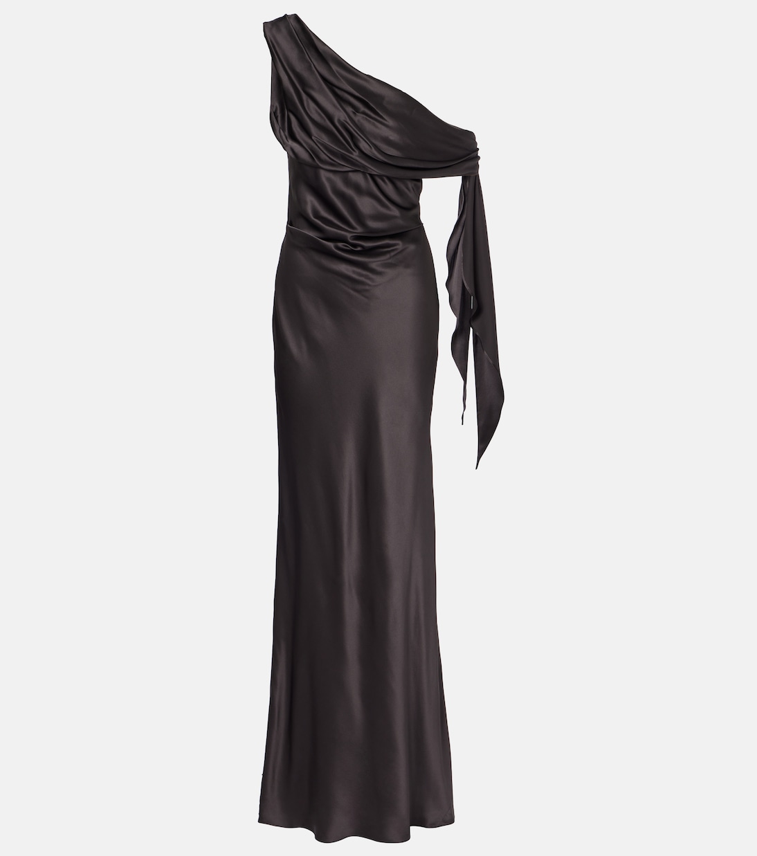 One-Shoulder-Robe aus Seidensatin | The Sei