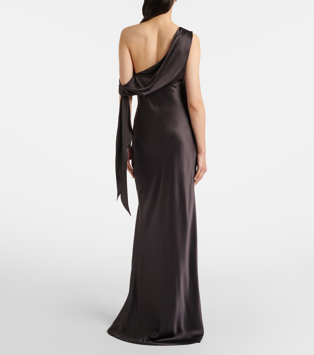 One-Shoulder-Robe aus Seidensatin | The Sei