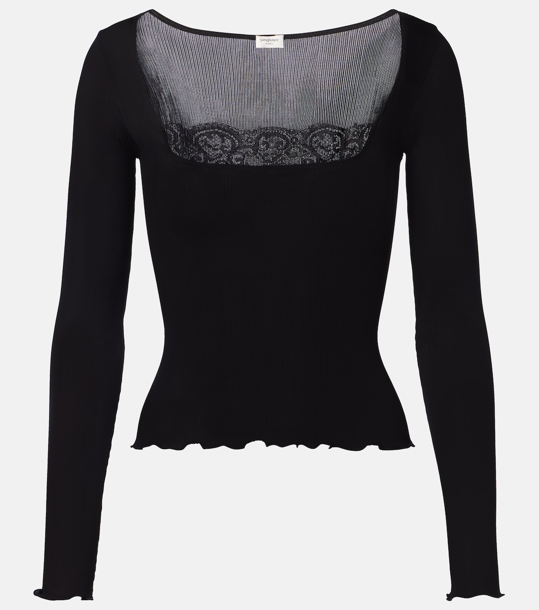 Lace-trimmed silk top | Saint Laurent