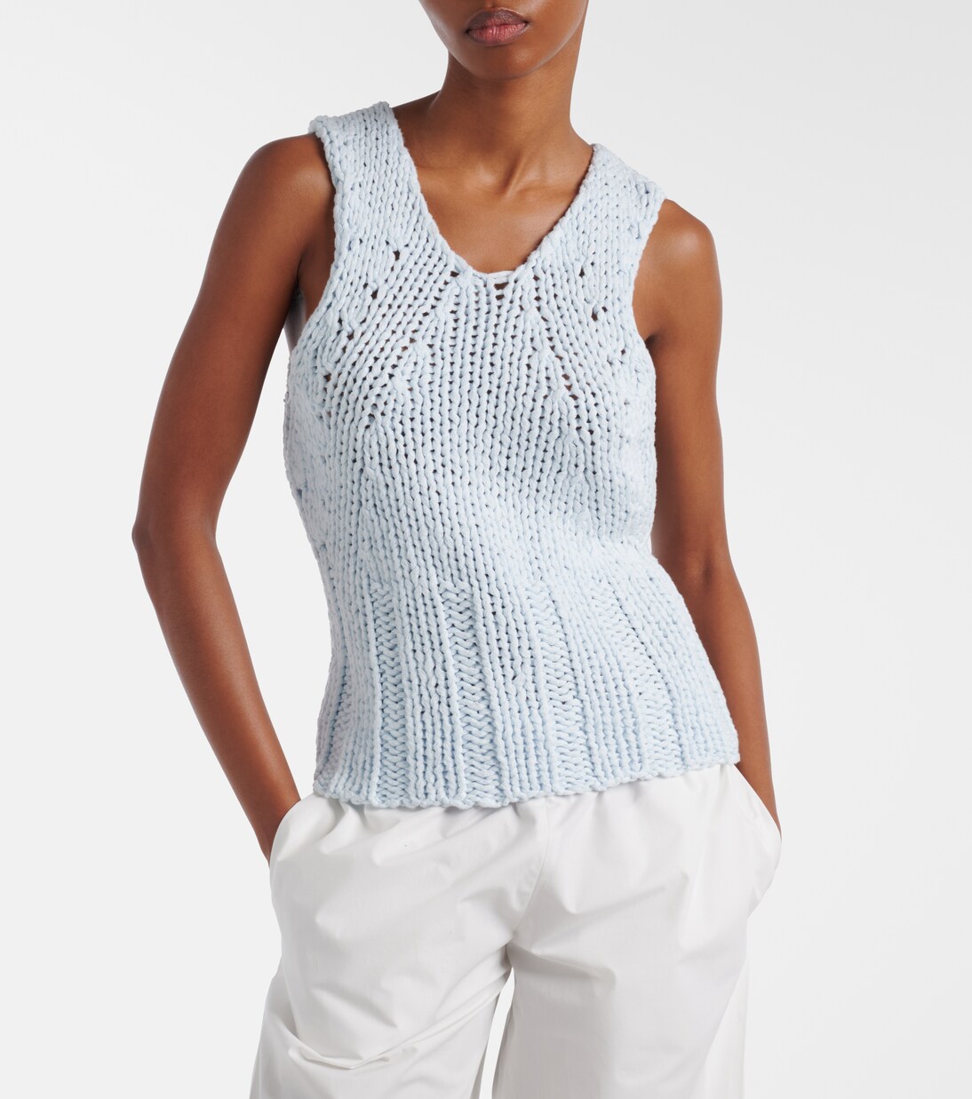 Cassie knitted cotton top | Khaite