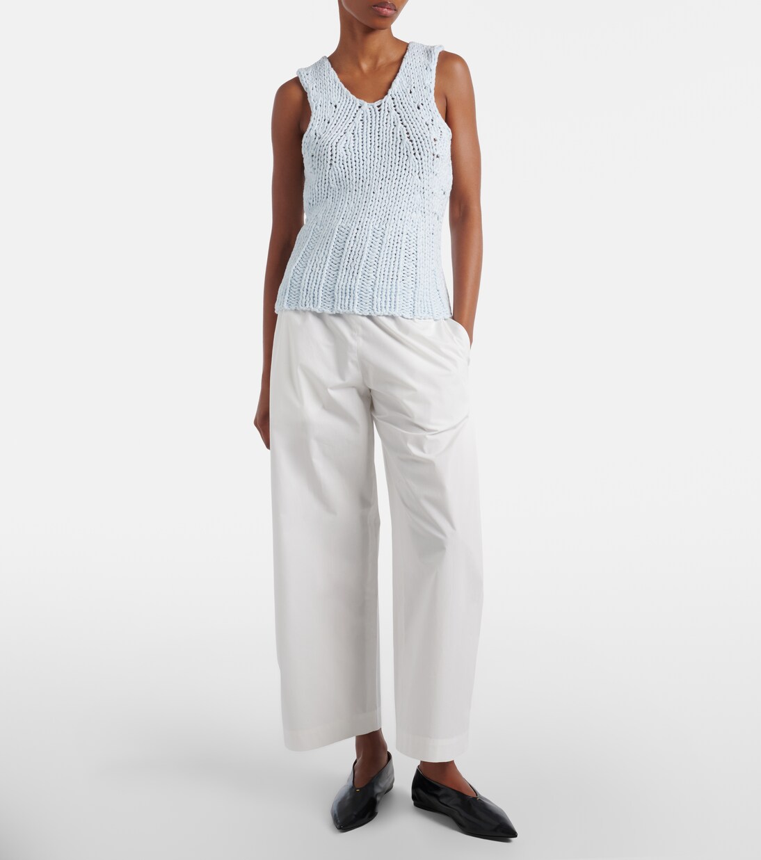 Cassie knitted cotton top | Khaite