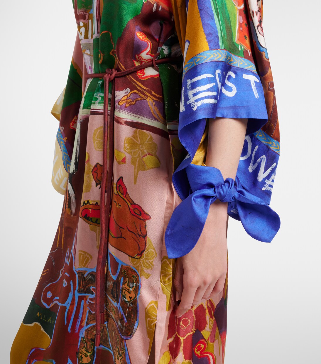 x MLAK Tangible Love printed silk maxi dress | Alémais