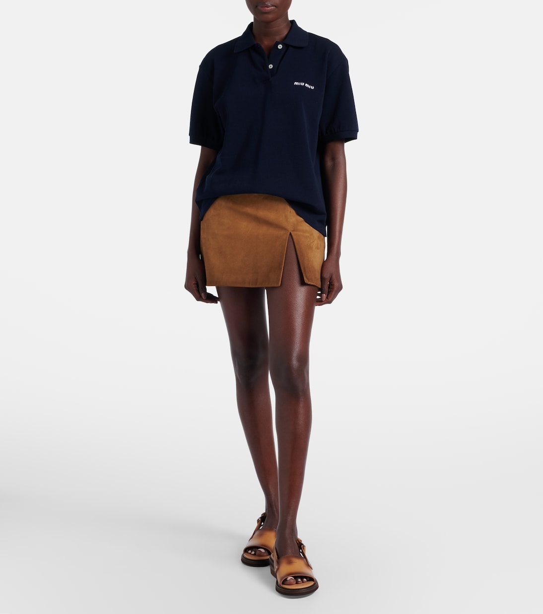 صندل سلينغ باك من الجلد | Miu Miu