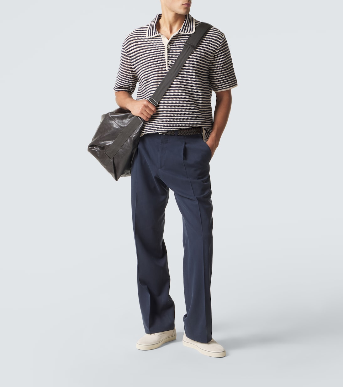 Jersey polo Lowry de algodón y croché a rayas | Orlebar Brown