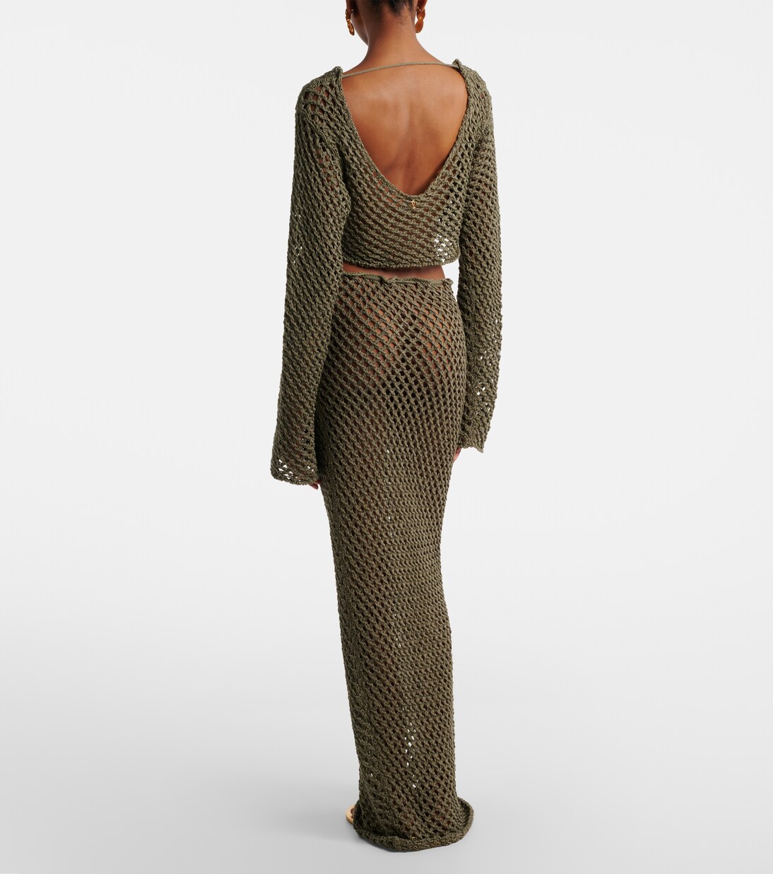 Magen crochet cotton-blend maxi skirt | Bananhot