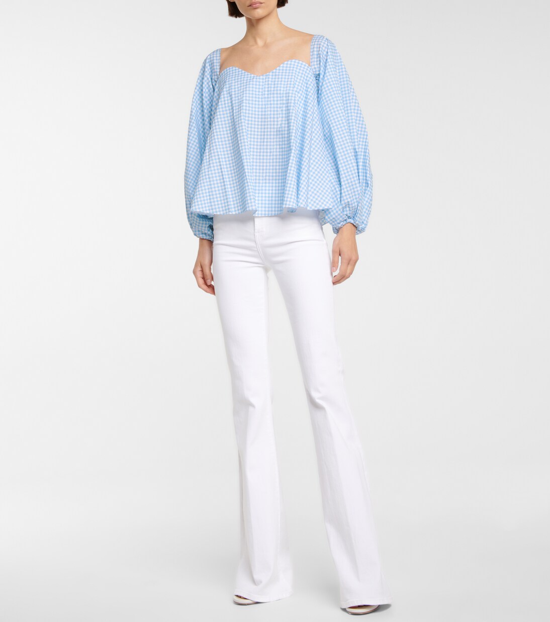 Blouse Vichy en coton mélangé à carreaux | Caroline Constas